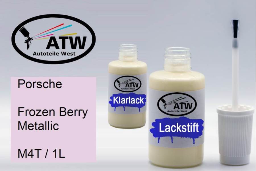 Porsche, Frozen Berry Metallic, M4T / 1L: 20ml Lackstift + 20ml Klarlack - Set, von ATW Autoteile West.